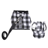 Max Pet Dog Vest Harness with Hat Pet Costume Party Clothes Black White-XS