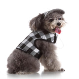 Max Pet Dog Vest Harness with Hat Pet Costume Party Clothes Black White-XS