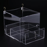 Maxbell Pet Feeder Food Water Feeding Box For Small Medium Large Birds L-A