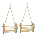 Max 2pcs Birds Parrots Wooden Swing Toys Small Animals Cage Toys Color Random