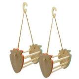 Max 2pcs Birds Parrots Wooden Swing Toys Small Animals Cage Toys Color Random