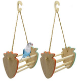 Max 2pcs Birds Parrots Wooden Swing Toys Small Animals Cage Toys Color Random