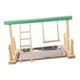 Max Parrots Bird Playground Wood Perch Gym Stand with Stainless Steel Tray B