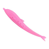 Max Cute Fish Shape Pet Cat Play Toys Cat KittenTeeth Cleaning Toys  Rose Red