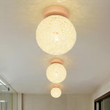 Maxbell Rattan Ball Ceiling Light  Woven Lamp Decor for Bedroom Hallway Stairway