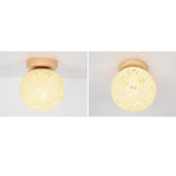 Maxbell Rattan Ball Ceiling Light  Woven Lamp Decor for Bedroom Hallway Stairway