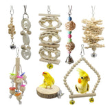 Maxbell 8pcs/set Bird Chew Toy Cage Hanging Toy For Parakeets Cockatiels Conures