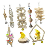 Maxbell 8pcs/set Bird Chew Toy Cage Hanging Toy For Parakeets Cockatiels Conures