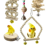 Maxbell 8pcs/set Bird Chew Toy Cage Hanging Toy For Parakeets Cockatiels Conures