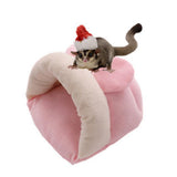 Max Small Pet Mouse Hamster Squirrel Sleeping Bag Cotton Winter Warm House Nest Pink