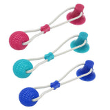 Max Durable Non-toxic  Pet Rubber Toy Bite Resistant Teeth Cleaning Toy Rose Red