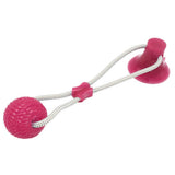 Max Durable Non-toxic  Pet Rubber Toy Bite Resistant Teeth Cleaning Toy Rose Red