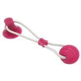 Max Durable Non-toxic  Pet Rubber Toy Bite Resistant Teeth Cleaning Toy Rose Red