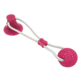 Max Durable Non-toxic  Pet Rubber Toy Bite Resistant Teeth Cleaning Toy Rose Red
