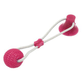 Max Durable Non-toxic  Pet Rubber Toy Bite Resistant Teeth Cleaning Toy Rose Red