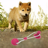 Max Durable Non-toxic  Pet Rubber Toy Bite Resistant Teeth Cleaning Toy Rose Red