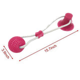 Max Durable Non-toxic  Pet Rubber Toy Bite Resistant Teeth Cleaning Toy Rose Red