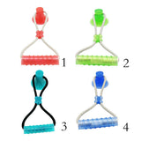 Max Multifunction Dog Interative Tug Toy Rubber Chewing Suction Cup Toy Rose Red