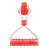 Max Multifunction Dog Interative Tug Toy Rubber Chewing Suction Cup Toy Rose Red