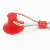 Max Multifunction Dog Interative Tug Toy Rubber Chewing Suction Cup Toy Rose Red