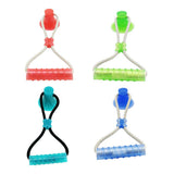 Max Multifunction Dog Interative Tug Toy Rubber Chewing Suction Cup Toy Rose Red