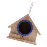 Max Wooden Bird House Birdhouse Hanging Nesting Box Home Garden Yard Decor Blue