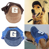 Max Baseball Hat Sun-shading Cap with Ear Holes For Small to Large Dogs Blue-M