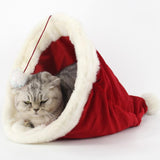 Max Pet Cat Christmas Hat Shape Bed Winter Warm Sleeping Bed For Cat Kitten