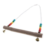 Max Pet Parrot Swing Wood Bird Parrot Hanging Swing Toys for Parakeet Cockatoo L