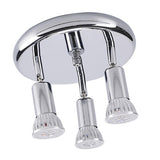 Maxbell Flush Mount 3-Head Adjustable Ceiling Lamp Light Fixture Silver-Warm White