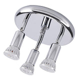Maxbell Flush Mount 3-Head Adjustable Ceiling Lamp Light Fixture Silver-Warm White