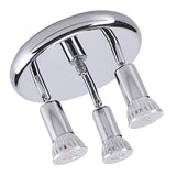 Maxbell Flush Mount 3-Head Adjustable Ceiling Lamp Light Fixture Silver-Warm White