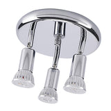 Maxbell Flush Mount 3-Head Adjustable Ceiling Lamp Light Fixture Silver-Warm White