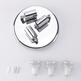 Maxbell Flush Mount 3-Head Adjustable Ceiling Lamp Light Fixture Silver-Warm White