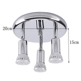 Maxbell Flush Mount 3-Head Adjustable Ceiling Lamp Light Fixture Silver-Warm White