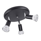 Maxbell Flush Mount 3-Head Adjustable Ceiling Lamp Light Fixture Black-White
