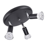 Maxbell Flush Mount 3-Head Adjustable Ceiling Lamp Light Fixture Black-White