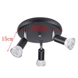 Maxbell Flush Mount 3-Head Adjustable Ceiling Lamp Light Fixture Black-White