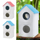 Max Maxb Double Hole Pet Bird Parrot Hatching Breeding Box Nest House  Blue