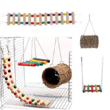 Maxbell 3 Packs Parrot Toys Set Cage Hanging Ladder Swing Nest Play Toy Random Color