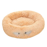 Max Maxb Cute Round  Pet Sleeping Bed Cozy Winter Bed For Small Animals Cat Dog Beige