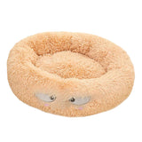 Max Maxb Cute Round  Pet Sleeping Bed Cozy Winter Bed For Small Animals Cat Dog Beige