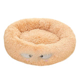 Max Maxb Cute Round  Pet Sleeping Bed Cozy Winter Bed For Small Animals Cat Dog Beige