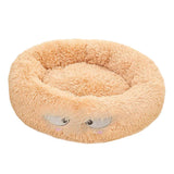 Max Maxb Cute Round  Pet Sleeping Bed Cozy Winter Bed For Small Animals Cat Dog Beige