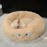 Max Maxb Cute Round  Pet Sleeping Bed Cozy Winter Bed For Small Animals Cat Dog Beige
