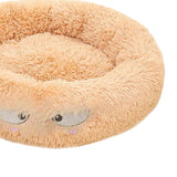 Max Maxb Cute Round  Pet Sleeping Bed Cozy Winter Bed For Small Animals Cat Dog Beige