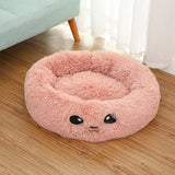 Max Maxb Cute Round  Pet Sleeping Bed Cozy Winter Bed For Small Animals Cat Dog Pink