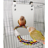 Maxbell Bird Mirror with Perch Parrot Stand Toy for Small Parakeet Conure Lovebirds