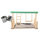 Maxbell Parrot Wood Stand Activity Center Ladder w/Cup Frosted Stand with 5cm Cups