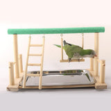 Maxbell Parrot Wood Stand Activity Center Ladder w/Cup Frosted Stand with 5cm Cups